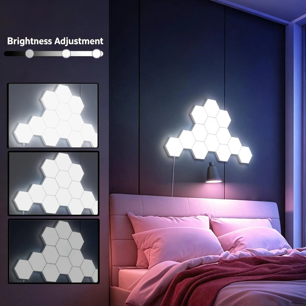 Hexagon LED Wall Light Touch Sensitive Lights Modular Lights for Game Room Home and Bedroom Decoration Christmas Birthday gift