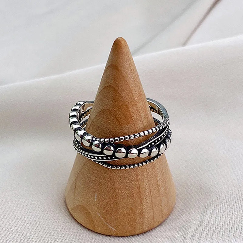Retro 925 Sterling Silver Rings For Girls  Gothic Accessories Fashion Wedding Jewelry For Women GaaBou Jewellery