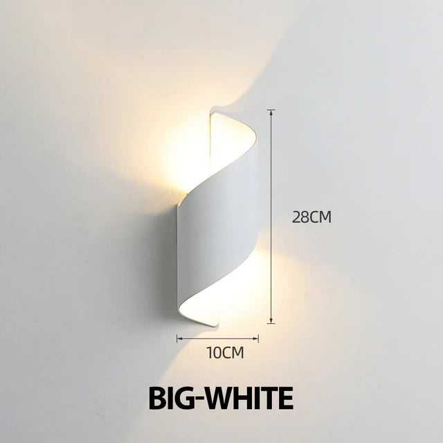 LED Wall Light Spiral Design 12W Modern Indoor Wall Light Waterproof Outdoor Nordic Wall Light Indoor Wall Light Home Decor