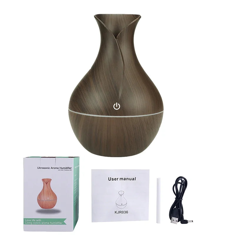 200ml USB Aroma Essential Oil Diffuser Ultrasonic Mini Humidifier Air Purifier 7 Color Change LED Night Light for Office Home