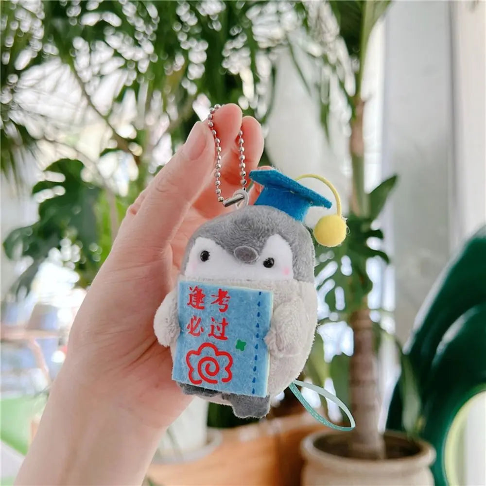 Cartoon Tourist Hat Penguin Keychain Cute Penguin Plush Key Ring For Girls Gifts Creative School Bag Keychain