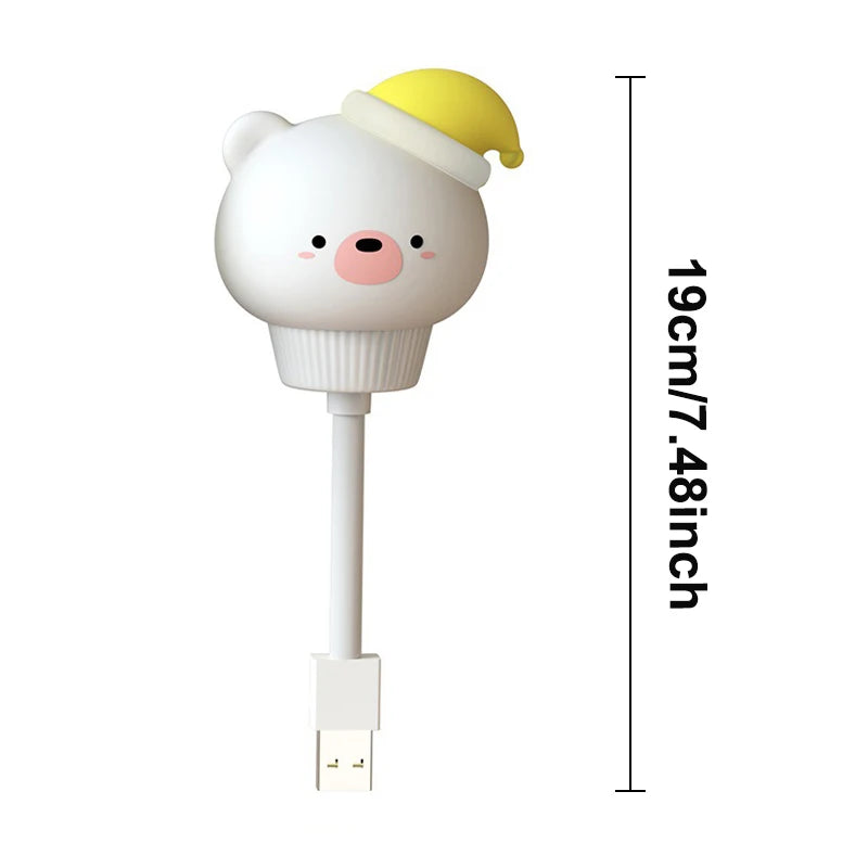 GGbingo LED Night Lights Cute Cartoon Bear Rabbit Bedside Light USB Interface Night Lamp for Bedroom Children Decoration
