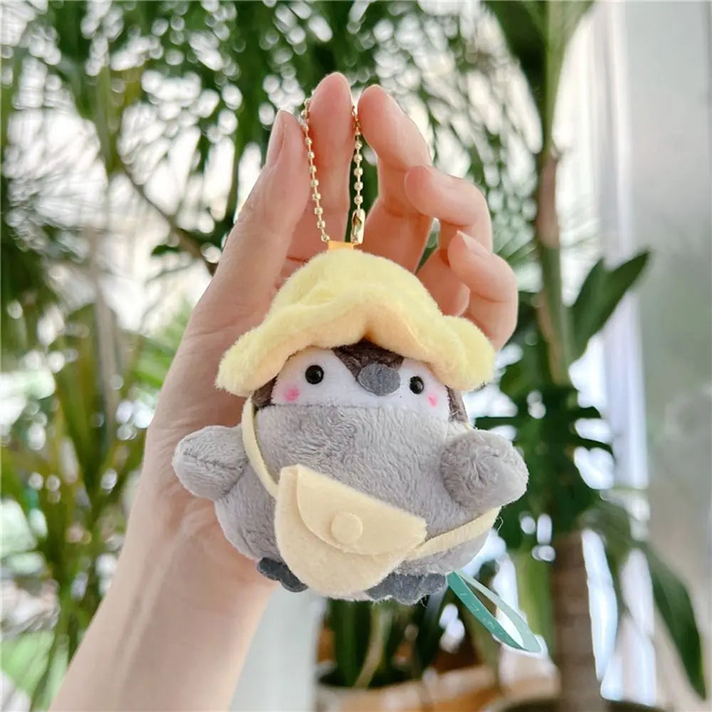 Cartoon Tourist Hat Penguin Keychain Cute Penguin Plush Key Ring For Girls Gifts Creative School Bag Keychain