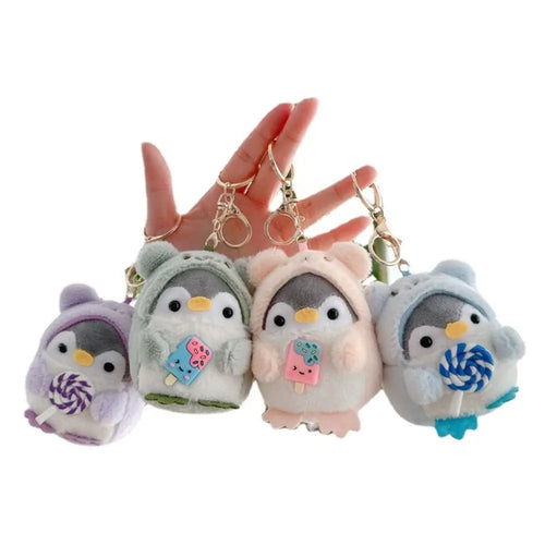Cartoon Penguin Doll Keychain Cute Penguin Plush Key Ring For Girls Gifts Creative School Bag Keychain