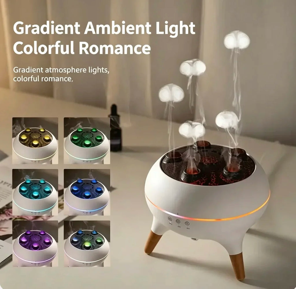 Dynamic Jellyfish Air Humidifier 250ml Essential Oil Diffuser Remote Control Bedroom Humidifier With 7 Colorful Night Lights