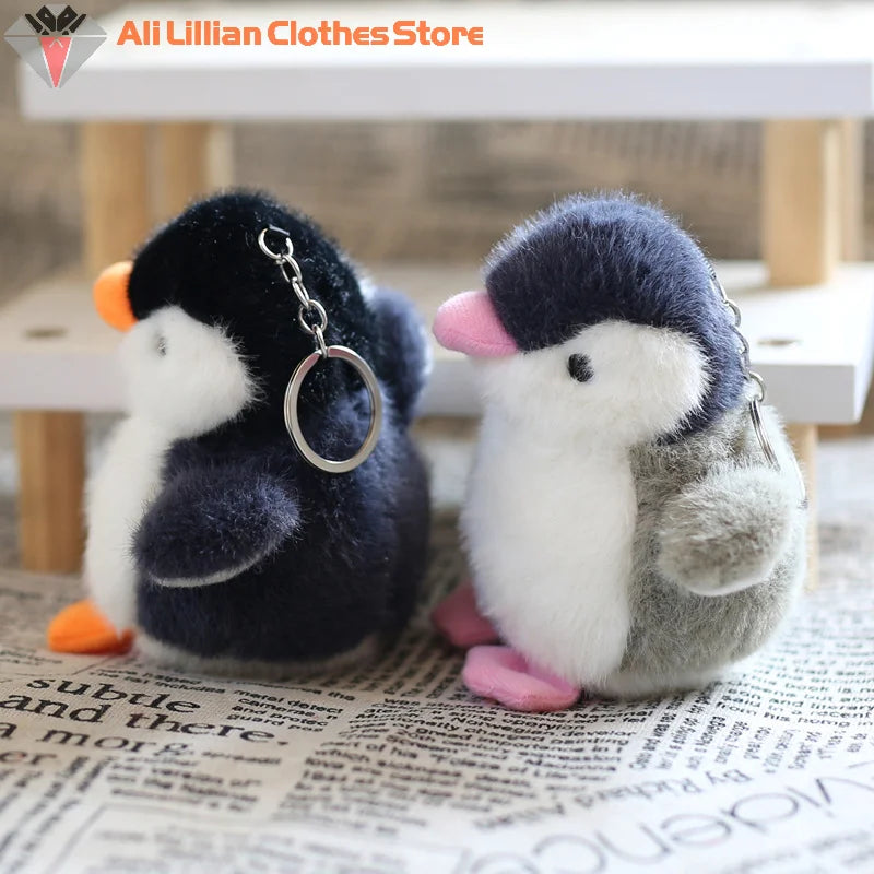 Cartoon Penguin Keychain Cute Plush Key Ring For Girls Gifts Creative School Toy Doll Bag Pendant