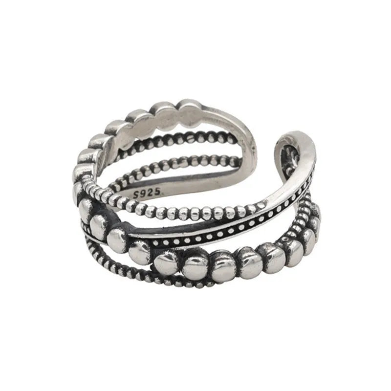 Retro 925 Sterling Silver Rings For Girls  Gothic Accessories Fashion Wedding Jewelry For Women GaaBou Jewellery