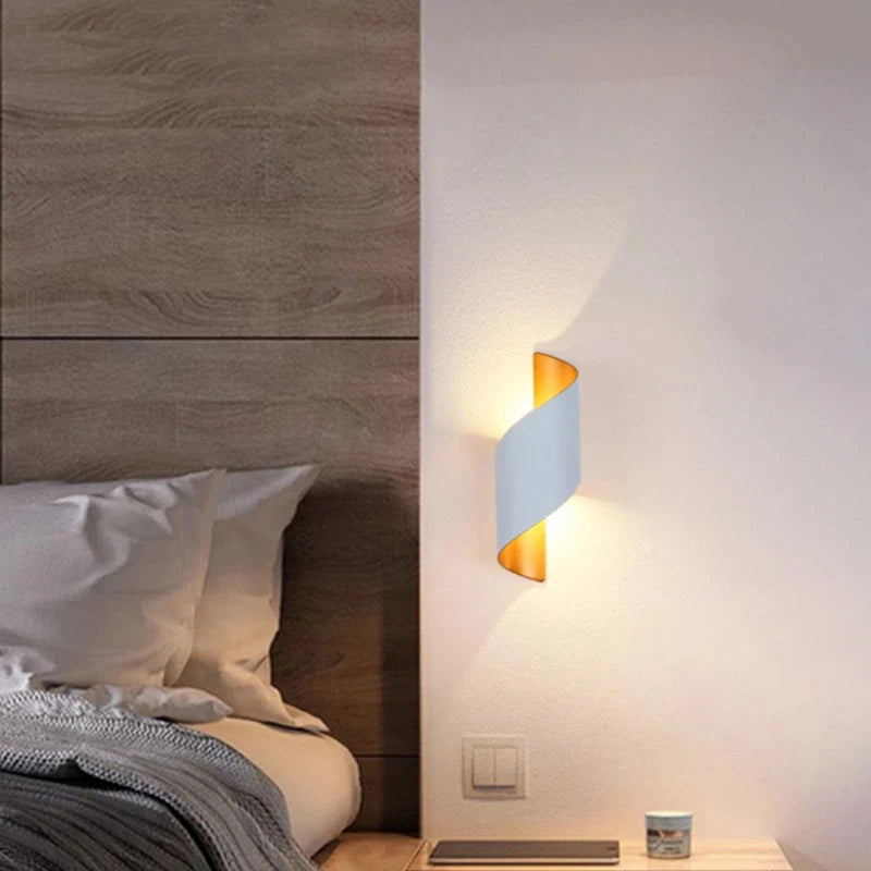 LED Wall Light Spiral Design 12W Modern Indoor Wall Light Waterproof Outdoor Nordic Wall Light Indoor Wall Light Home Decor