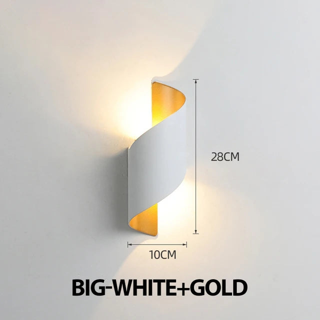 LED Wall Light Spiral Design 12W Modern Indoor Wall Light Waterproof Outdoor Nordic Wall Light Indoor Wall Light Home Decor