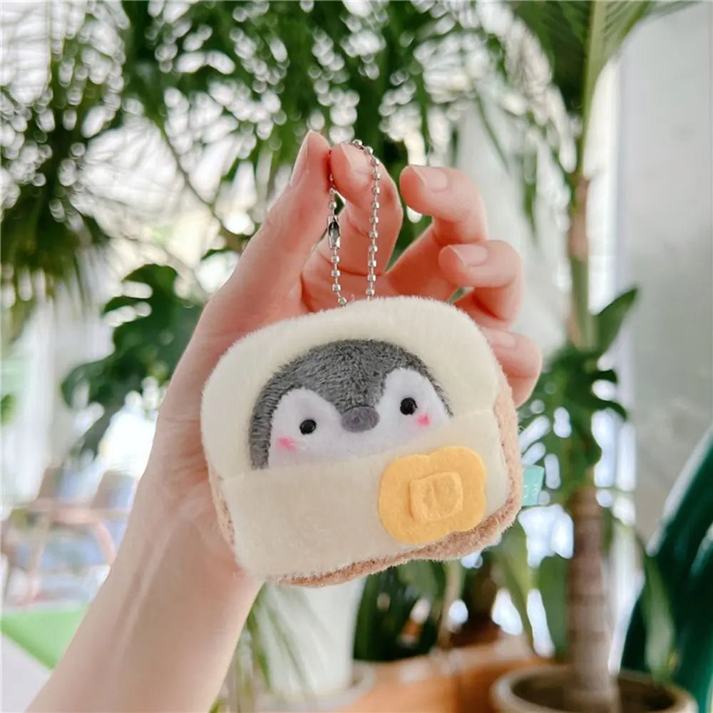 Cartoon Tourist Hat Penguin Keychain Cute Penguin Plush Key Ring For Girls Gifts Creative School Bag Keychain