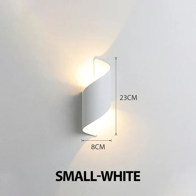 LED Wall Light Spiral Design 12W Modern Indoor Wall Light Waterproof Outdoor Nordic Wall Light Indoor Wall Light Home Decor