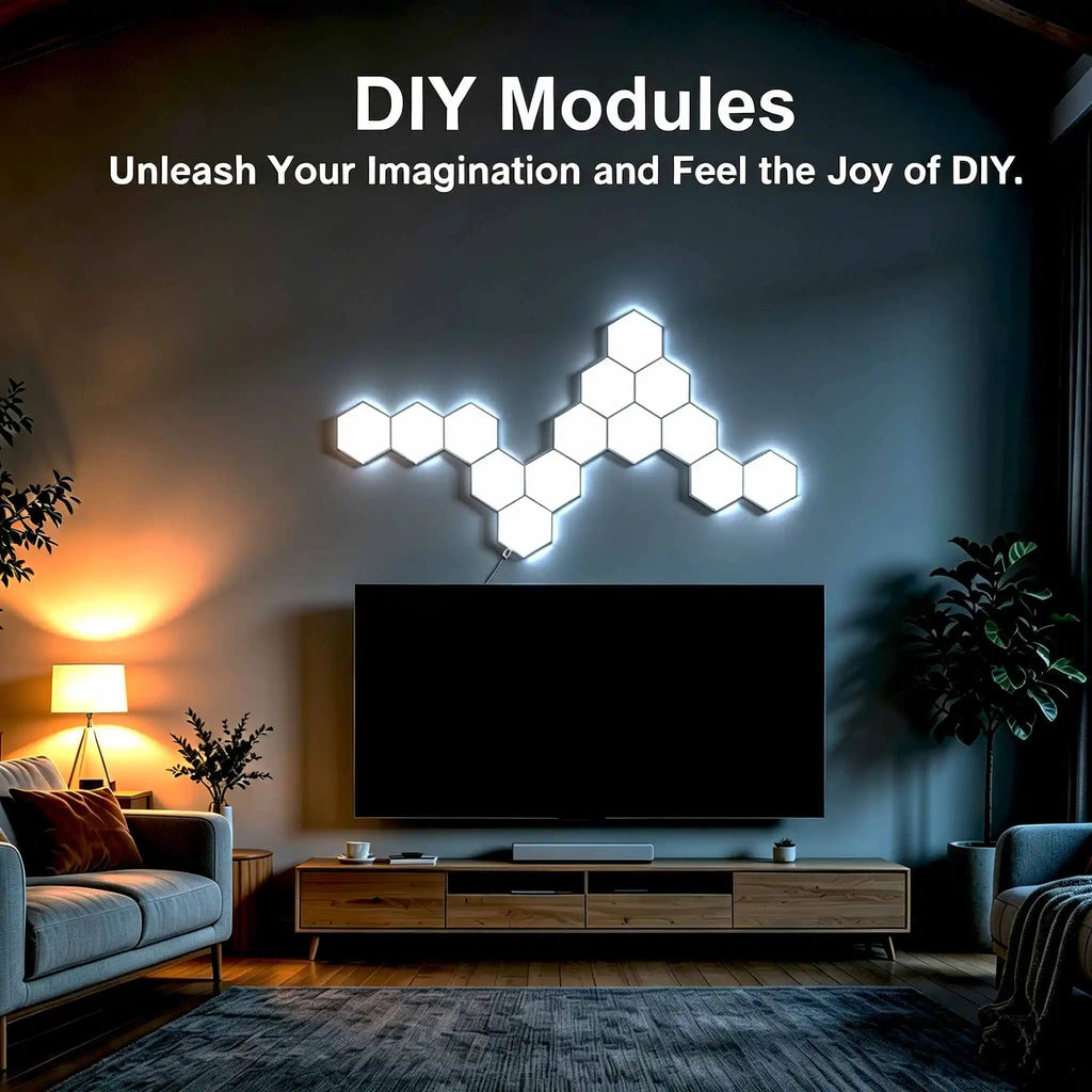 Hexagon LED Wall Light Touch Sensitive Lights Modular Lights for Game Room Home and Bedroom Decoration Christmas Birthday gift