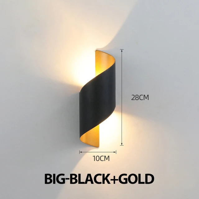 LED Wall Light Spiral Design 12W Modern Indoor Wall Light Waterproof Outdoor Nordic Wall Light Indoor Wall Light Home Decor