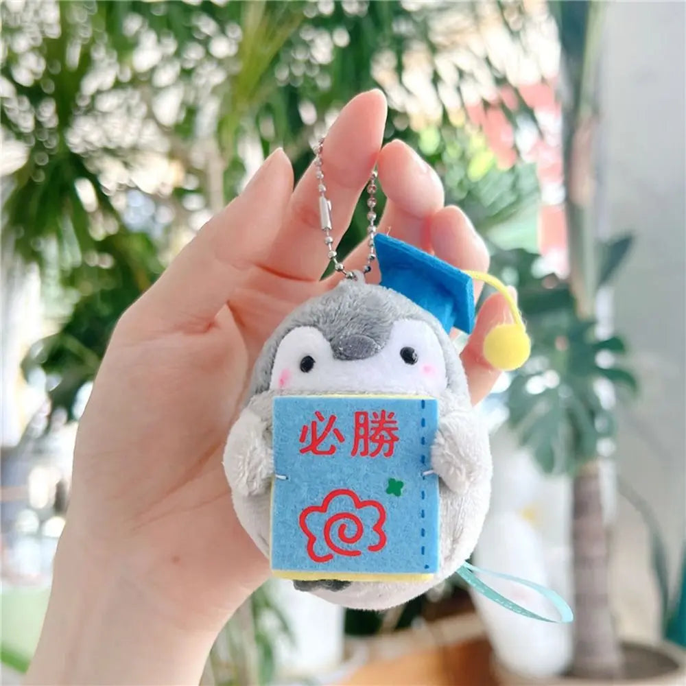 Cartoon Tourist Hat Penguin Keychain Cute Penguin Plush Key Ring For Girls Gifts Creative School Bag Keychain