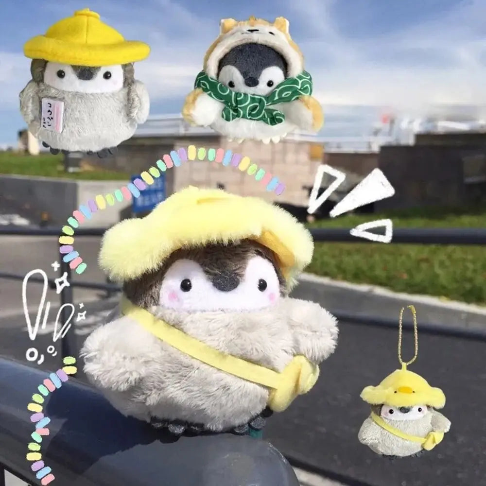 Cartoon Tourist Hat Penguin Keychain Cute Penguin Plush Key Ring For Girls Gifts Creative School Bag Keychain