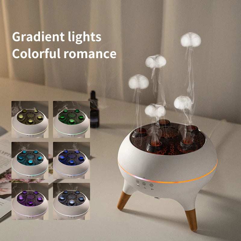 Jellyfish Air Humidifier With Colorful Gradient Lights Essential Oil Diffuser Ultrasonic Mist Maker Fogger Aroma Diffuser