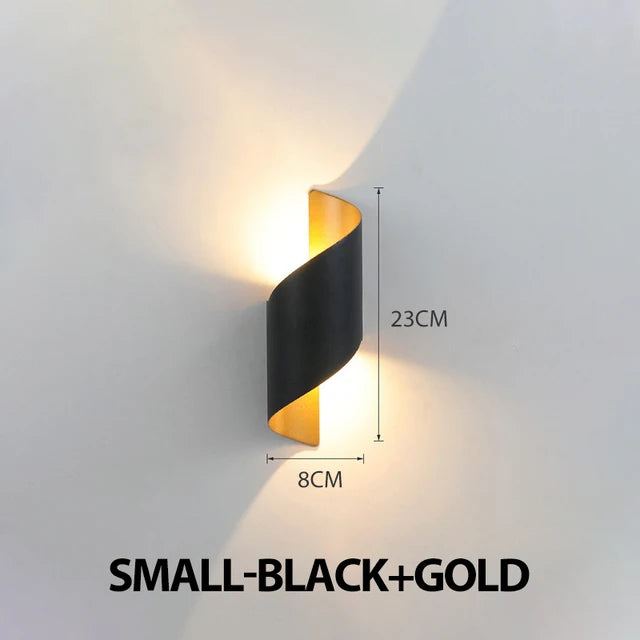 LED Wall Light Spiral Design 12W Modern Indoor Wall Light Waterproof Outdoor Nordic Wall Light Indoor Wall Light Home Decor