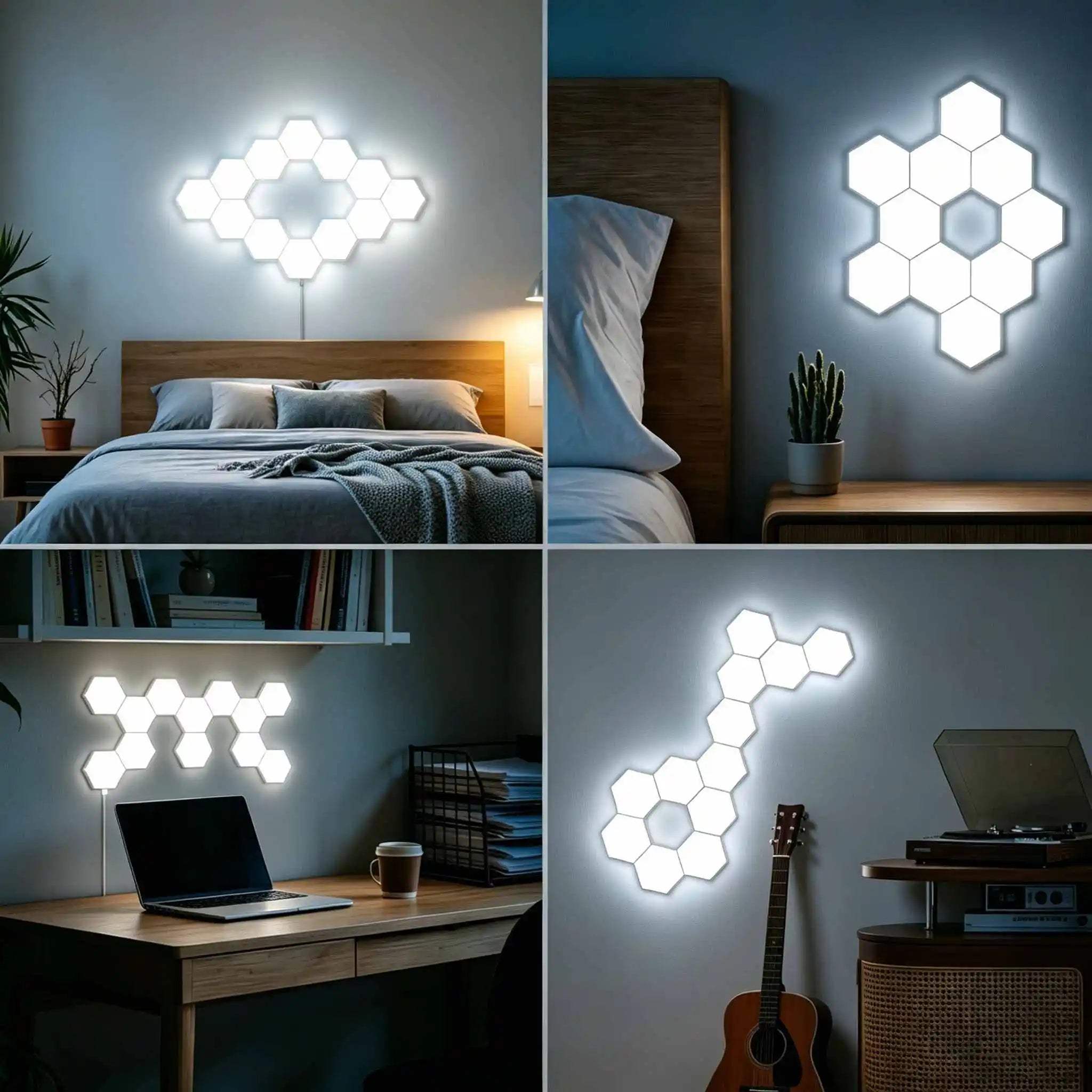 Hexagon LED Wall Light Touch Sensitive Lights Modular Lights for Game Room Home and Bedroom Decoration Christmas Birthday gift