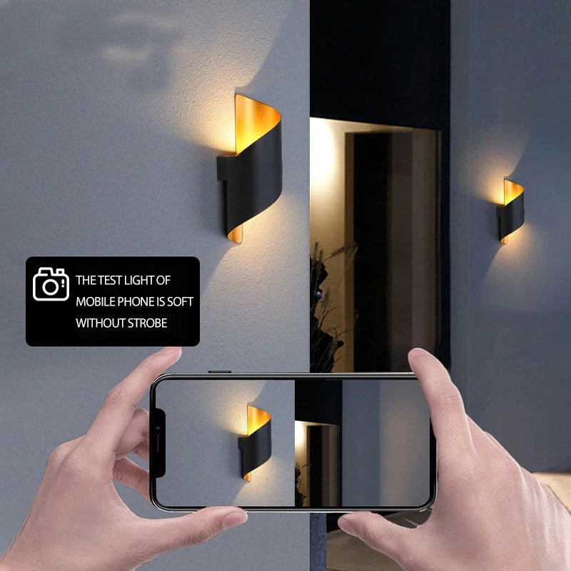 LED Wall Light Spiral Design 12W Modern Indoor Wall Light Waterproof Outdoor Nordic Wall Light Indoor Wall Light Home Decor