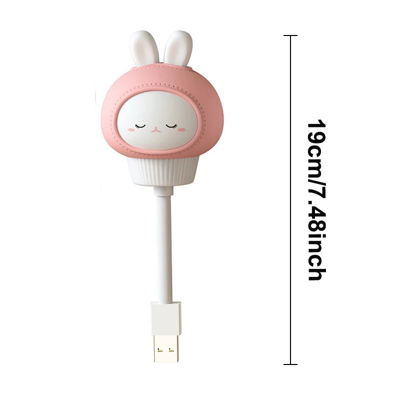 GGbingo LED Night Lights Cute Cartoon Bear Rabbit Bedside Light USB Interface Night Lamp for Bedroom Children Decoration