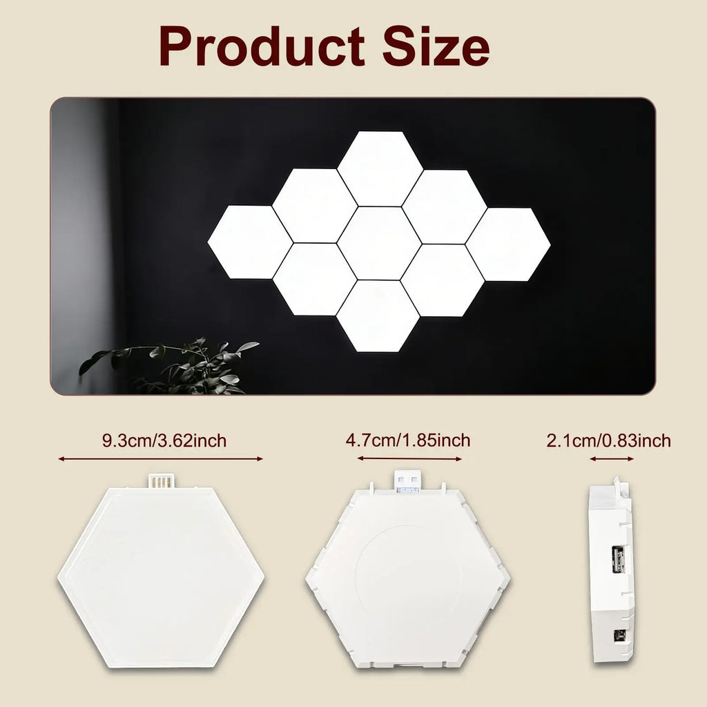 Hexagon LED Wall Light Touch Sensitive Lights Modular Lights for Game Room Home and Bedroom Decoration Christmas Birthday gift