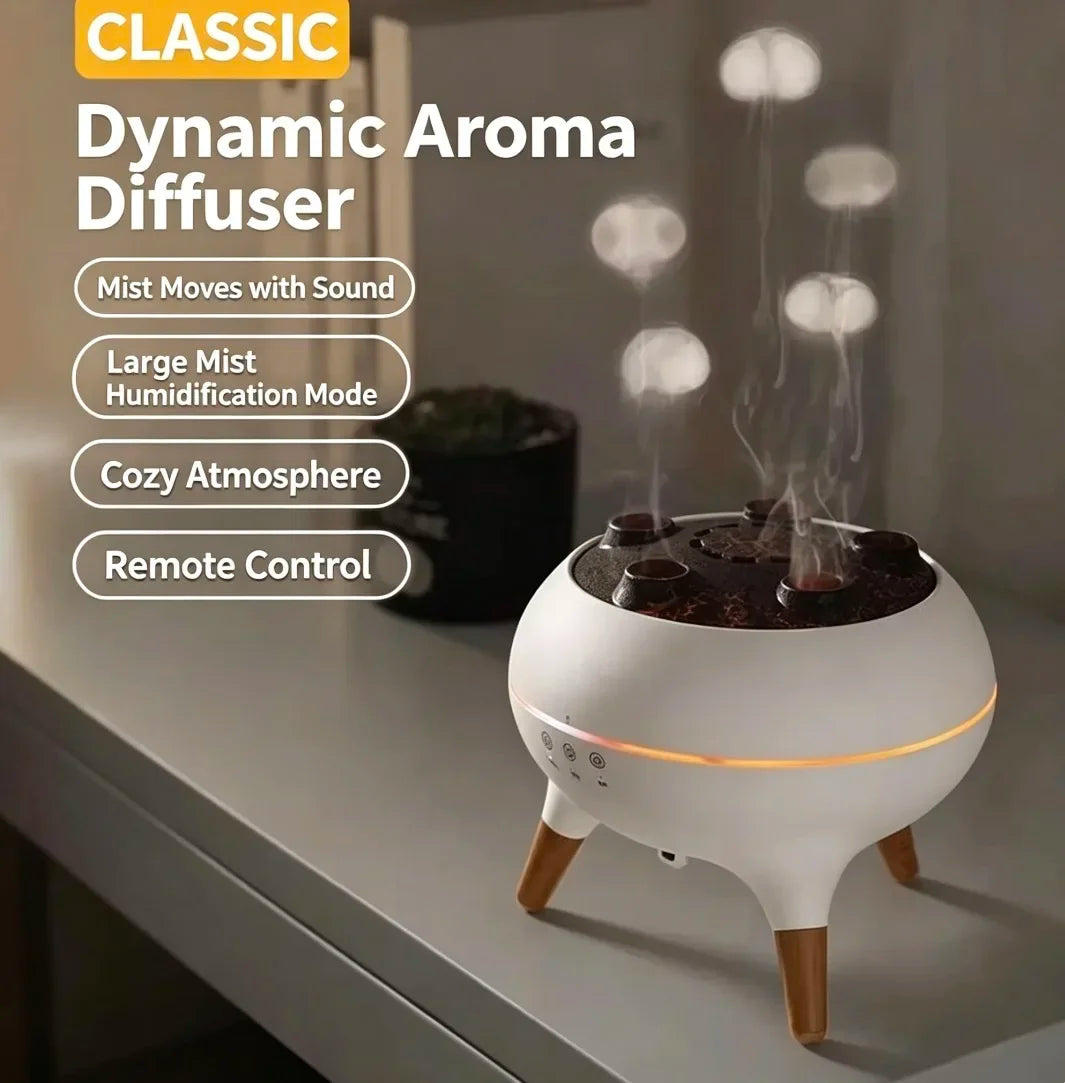 Dynamic Jellyfish Air Humidifier 250ml Essential Oil Diffuser Remote Control Bedroom Humidifier With 7 Colorful Night Lights