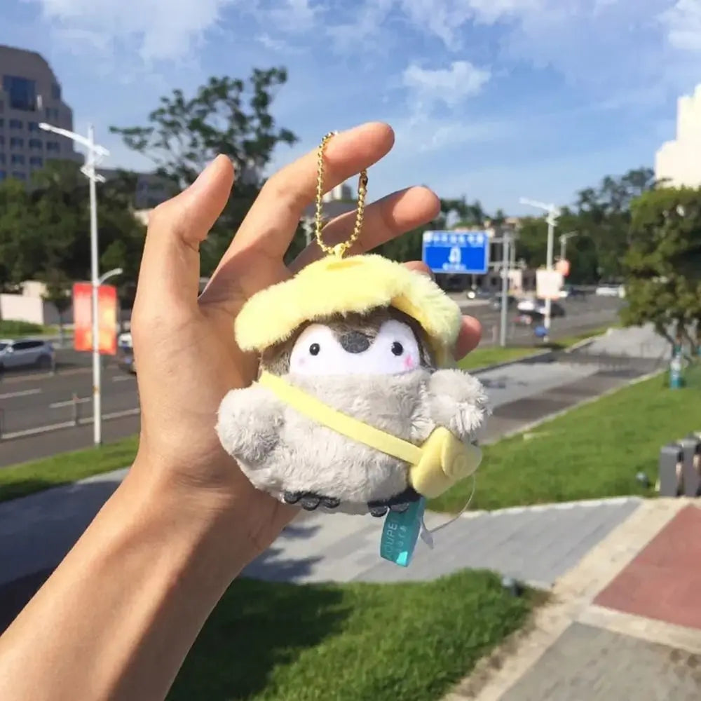Cartoon Tourist Hat Penguin Keychain Cute Penguin Plush Key Ring For Girls Gifts Creative School Bag Keychain