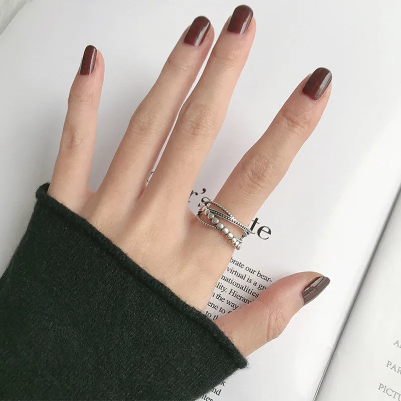 Retro 925 Sterling Silver Rings For Girls  Gothic Accessories Fashion Wedding Jewelry For Women GaaBou Jewellery