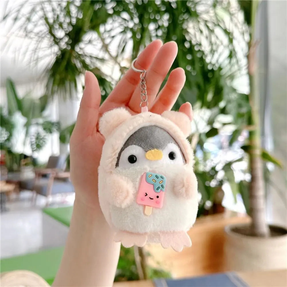 Cartoon Penguin Doll Keychain Cute Penguin Plush Key Ring For Girls Gifts Creative School Bag Keychain