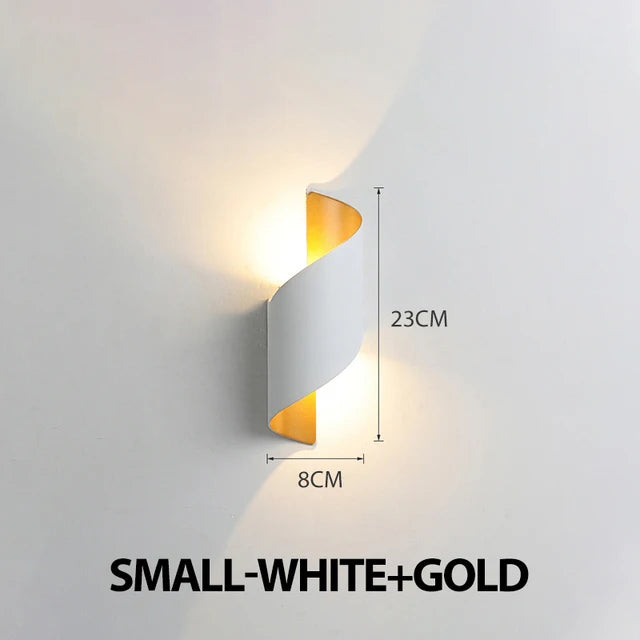 LED Wall Light Spiral Design 12W Modern Indoor Wall Light Waterproof Outdoor Nordic Wall Light Indoor Wall Light Home Decor