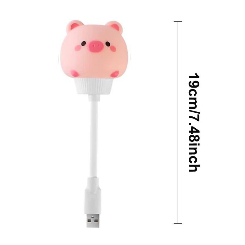 GGbingo LED Night Lights Cute Cartoon Bear Rabbit Bedside Light USB Interface Night Lamp for Bedroom Children Decoration