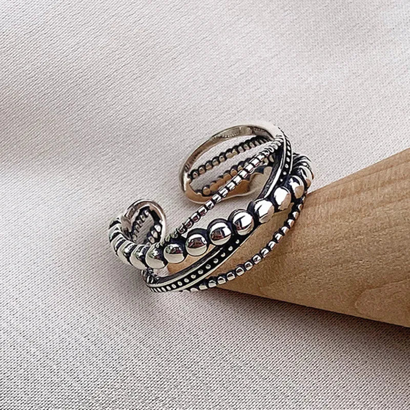 Retro 925 Sterling Silver Rings For Girls  Gothic Accessories Fashion Wedding Jewelry For Women GaaBou Jewellery