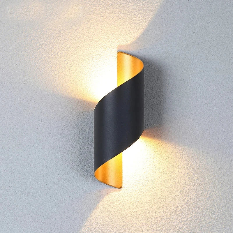 LED Wall Light Spiral Design 12W Modern Indoor Wall Light Waterproof Outdoor Nordic Wall Light Indoor Wall Light Home Decor